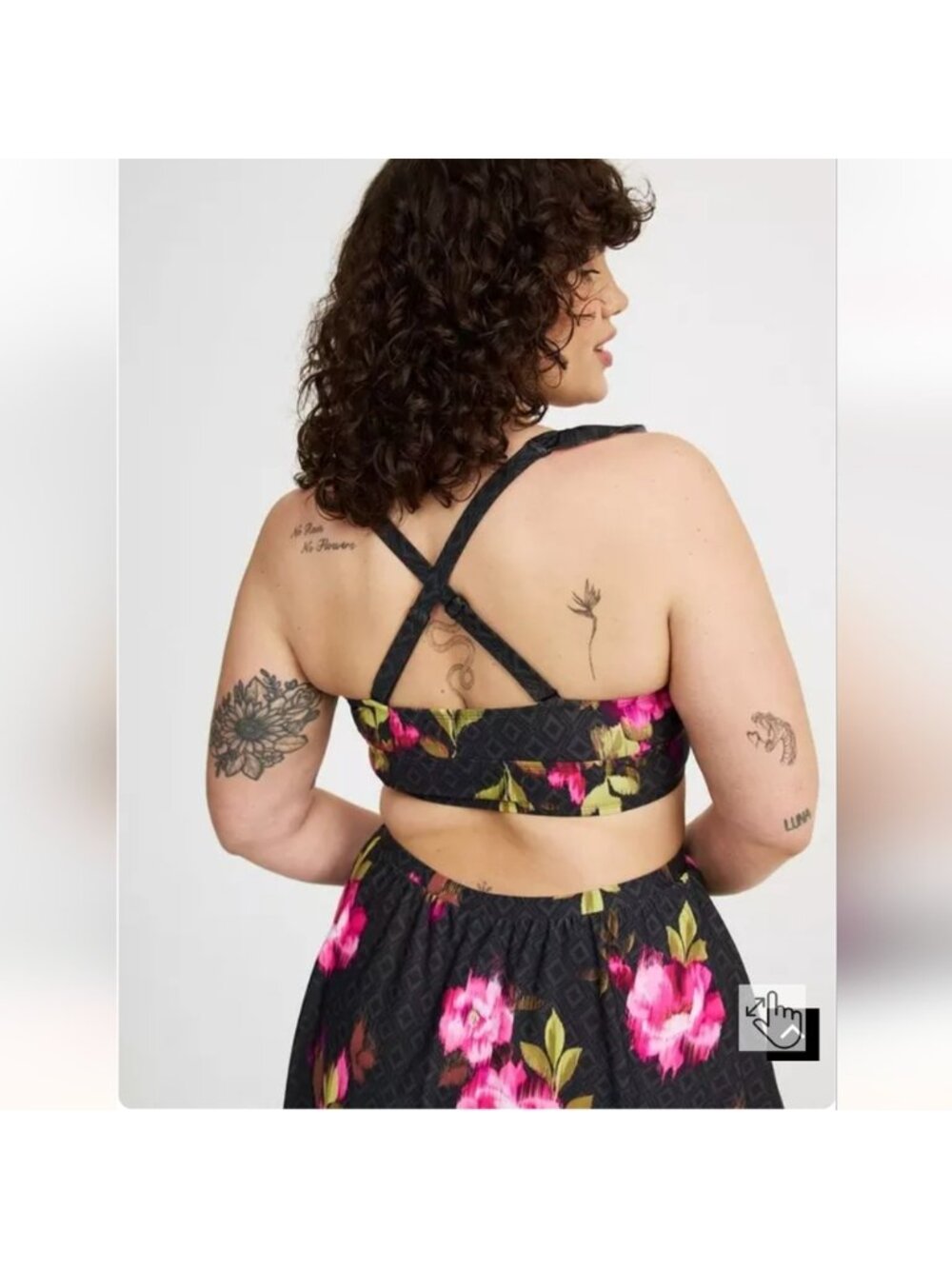 Torrid Wireless Floral Ruffle Bikini Top & Swim Skirt With Bottoms NWT Sz 4x - Picture 11 of 16